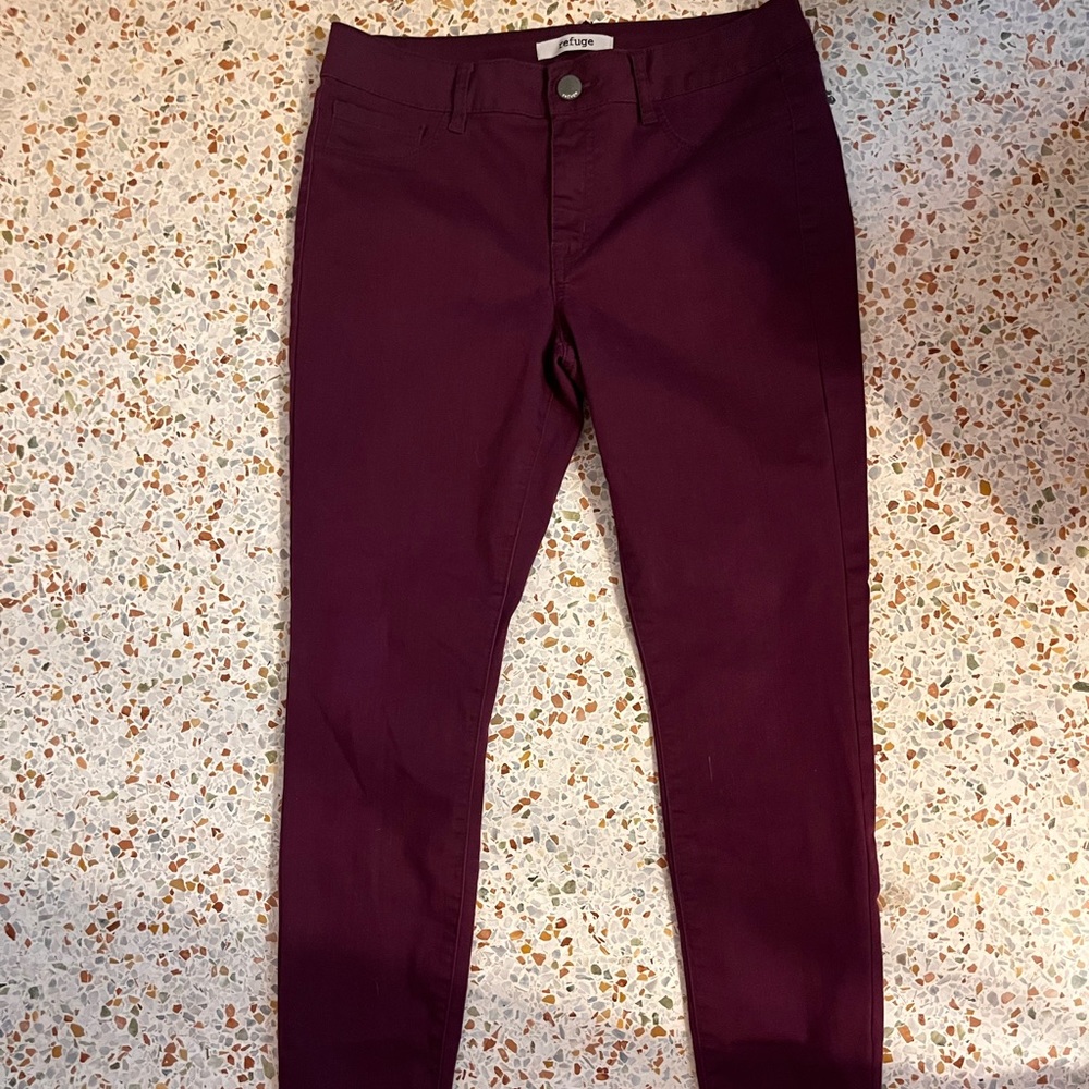 REFUGE Burgundy skinny jeans
